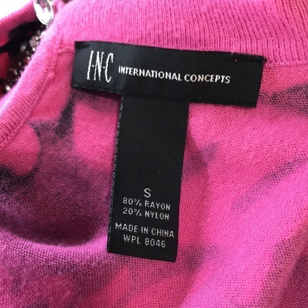 INC INTERNATIONAL CONCEPTS Women’s Dream Lady Pink Beaded Neckline Knit Top—Sz S - Picture 5 of 17